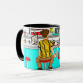 Mug Diner des années 50 | Mains de retenue de couple (Devant gauche)