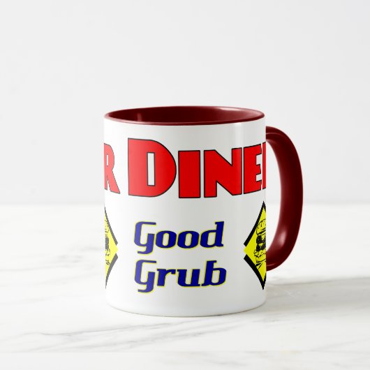Mug Diner Good Grub Hamburger Restaurant Art (Devant droit)