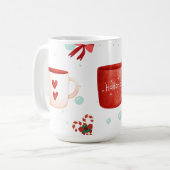Mug Dingue mignon design moderne et traditionnel Noël (Devant gauche)