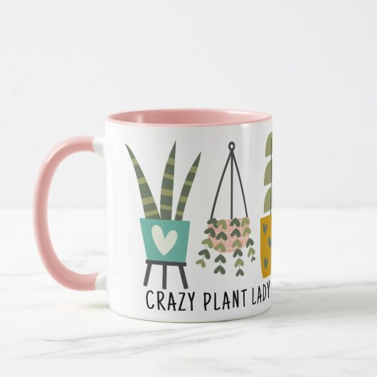 Mug Dingue Plante Lady Fun Postal Plante Rose (Gauche)