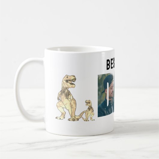 Mug Dino Best Dad Ever Personalized Photo (Gauche)