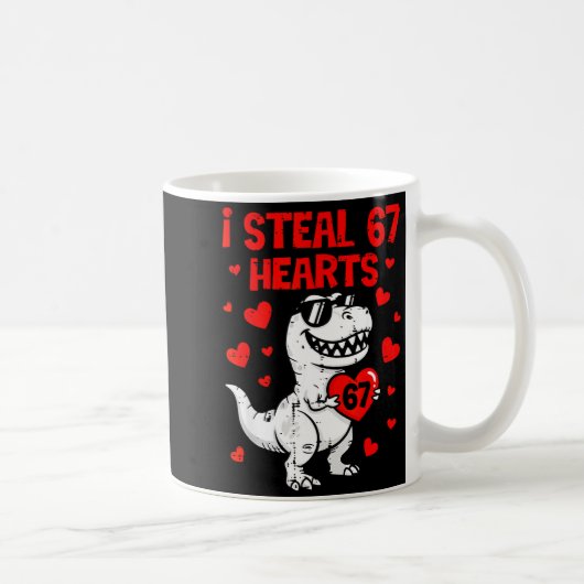 Mug Dino Holding Heart I Steal 67 Hearts Funny Six Sev (Droite)