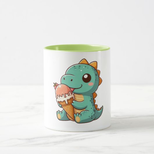 Mug Dino mignonne de glace mangeur (Centre)