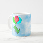 Mug Dino Mignonne Et En Colère Volant Avec Des Ballons (Devant gauche)
