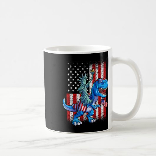 Mug Dino Statue De La Liberté 4 juillet Chemises Garço (Droite)