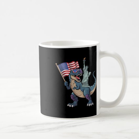 Mug Dino Statue De La Liberté 4 juillet Drôle Garçons (Droite)