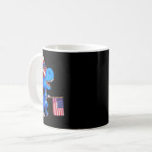Mug Dinosaur 4 juillet Chemise Us Drapeau Dino Kids Bo (Devant gauche)