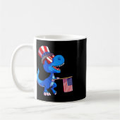 Mug Dinosaur 4 juillet Chemise Us Drapeau Dino Kids Bo (Gauche)