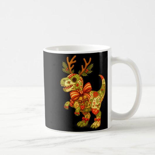 Mug Dinosaur Christmas Season Patchwork T-rex Squad Fa (Droite)