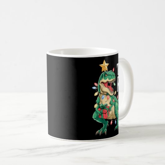 Mug Dinosaur Christmas Tree Rex Pajamas Men Boys Xmas (Devant droit)