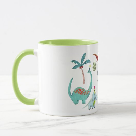 Mug Dinosaur Cute Dino Nom du garçon (Gauche)