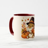 Mug Dinosaur de Thanksgiving mignon (Devant gauche)
