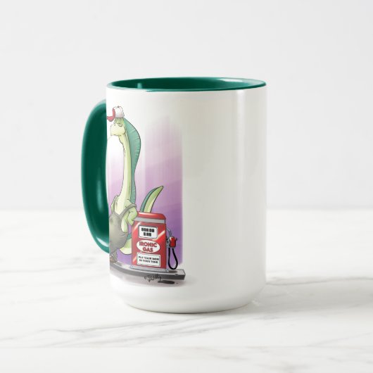 Mug DINOSAUR GAS PUMP DE Jeff Willis Art (Devant gauche)