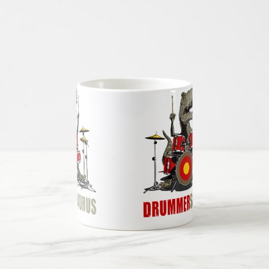 Mug Dinosaur Playing Drum Musician T Rex Drummersaurus (Centre)
