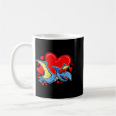 Mug Dinosaur Saint-Valentin Cœur Ptérodactyle Saint-Va (Gauche)
