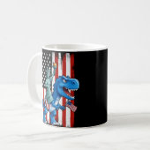 Mug Dinosaur Statue Liberté 4 juillet Drapeau Américai (Devant gauche)