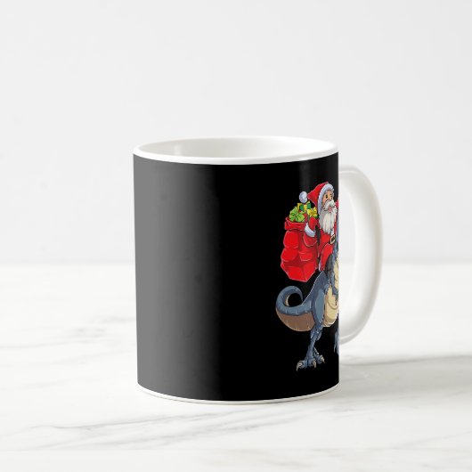 Mug Dinosaur T Rex Noël Père Noël Garçons Hommes Fille (Devant droit)