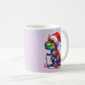 Mug Dinosaur tangled up in fairy christms lights (Devant droit)