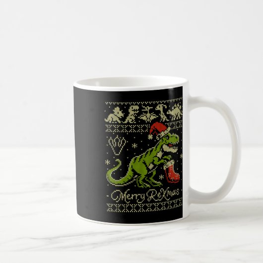 Mug Dinosaur Ugly Christmas Sweater - Funny Christmas (Droite)