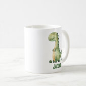 Mug Dinosaure Aquarelle Cute Avec Nom Enfant (Devant droit)