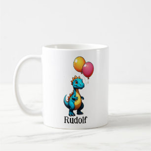 Mug dinosaure bleu avec ballons