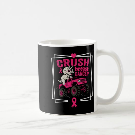 Mug Dinosaure Cancer Du Sein Conduisant Un Monste Rose (Droite)