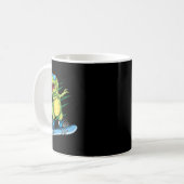 Mug Dinosaure cool Snowboard Dabbing T Rex Sn (Devant gauche)