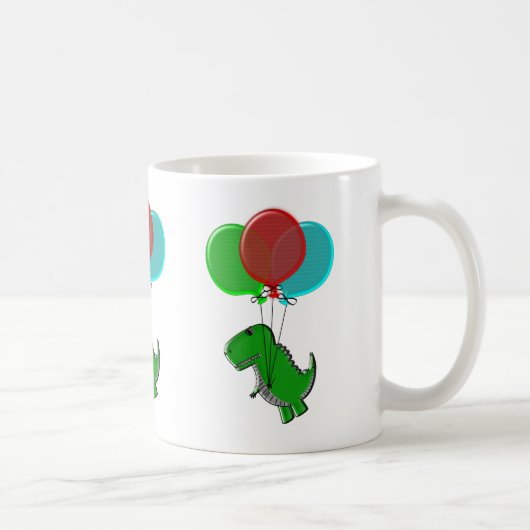 Mug Dinosaure Cute Volant Avec Ballons (Droite)