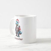 Mug Dinosaure de Noël bleu (Devant gauche)