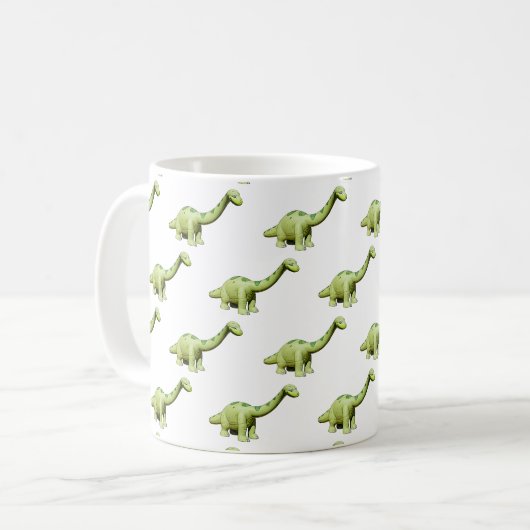 Mug Dinosaure Dessin de dessin Brontosaurus (Devant gauche)