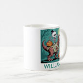 Mug Dinosaure d'Halloween Skeleton équitation personna (Devant droit)