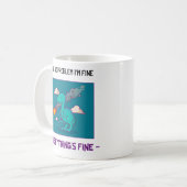 Mug Dinosaure Dinosaure Astéroïde Tout va bien (Devant gauche)