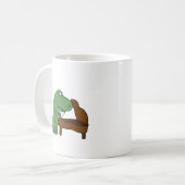 Mug Dinosaure drôle de T-Rex jouant le piano (Devant gauche)