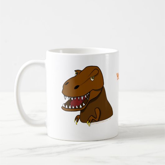 Mug Dinosaure effrayant de bande dessinée de Rex de (Gauche)