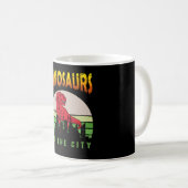 Mug Dinosaure en ville | Conception de dinosaure (Devant droit)