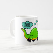 Mug Dinosaure frais de bande dessinée patinant au (Devant gauche)