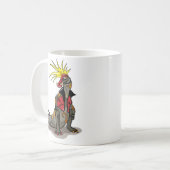 Mug Dinosaure Hadrosaurus Habillé Comme Un Punk. (Devant gauche)