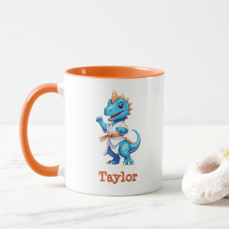 Mug Dinosaure karaté bleu