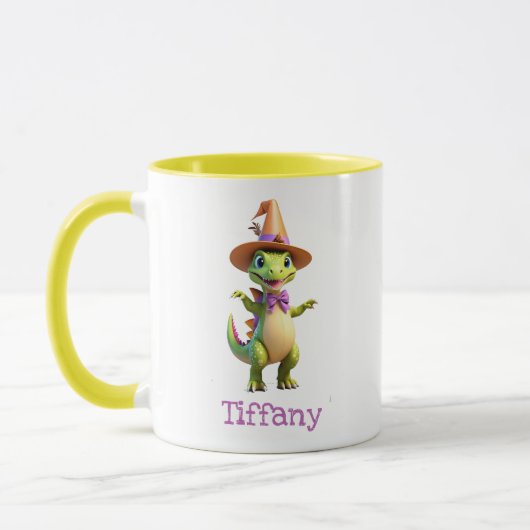 Mug Dinosaure magicien vert mignon (Gauche)