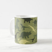 Mug Dinosaure Motif, Dinosaur Silhouette, Votre Nom (Devant gauche)
