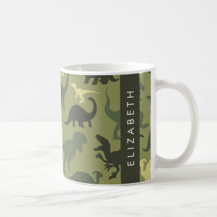 Mug Dinosaure Motif, Dinosaur Silhouette, Votre Nom