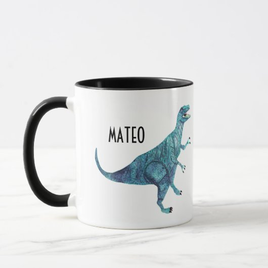 Mug Dinosaure personnalisé de nom (Gauche)