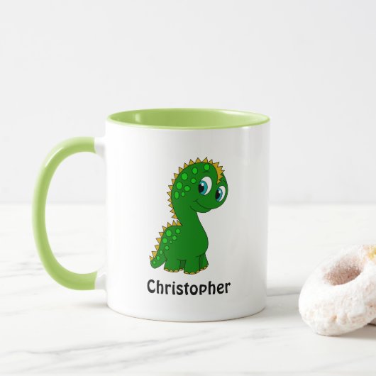 Mug Dinosaure Personnalisé Mignon (Avec donut)