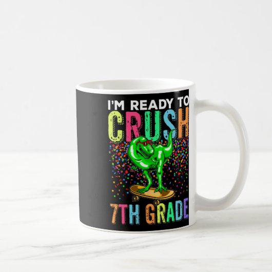 Mug Dinosaure Premier Jour D'école 7e Skateboardin (Droite)