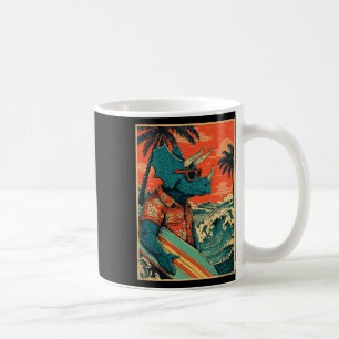 Mug Dinosaure Rétro Surfing Hawaï Été Triceratops S