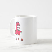 Mug Dinosaure rouge mignon (Devant gauche)