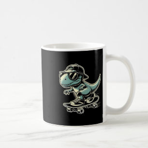 Mug Dinosaure T Rex Skateboard Drôle Rétro Planche à R