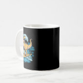 Mug Dinosaure T-rex Surfeur de plage  (Devant gauche)