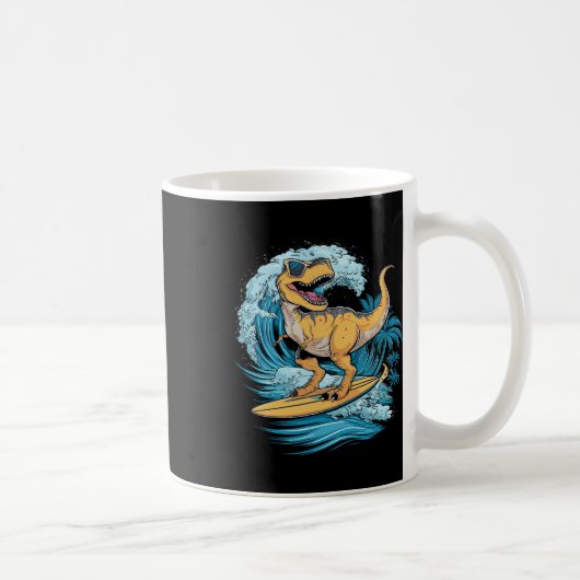 Mug Dinosaure T-rex Surfeur de plage  (Droite)