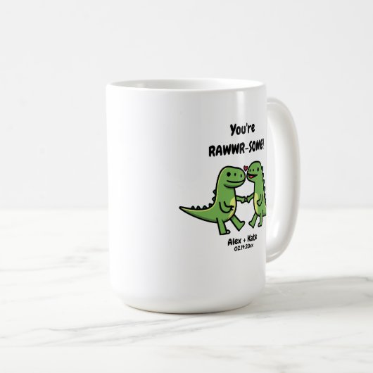Mug Dinosaure Valentines (Devant droit)